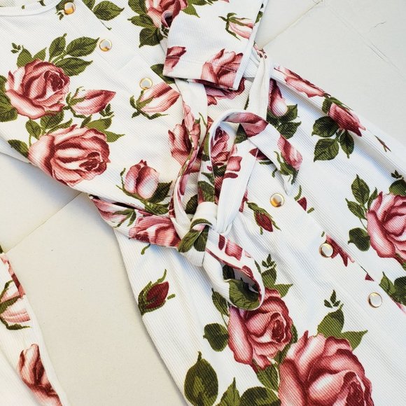 New GUESS Women's Eisley Floral Long-Sleeve Dress - Picture 9 of 10